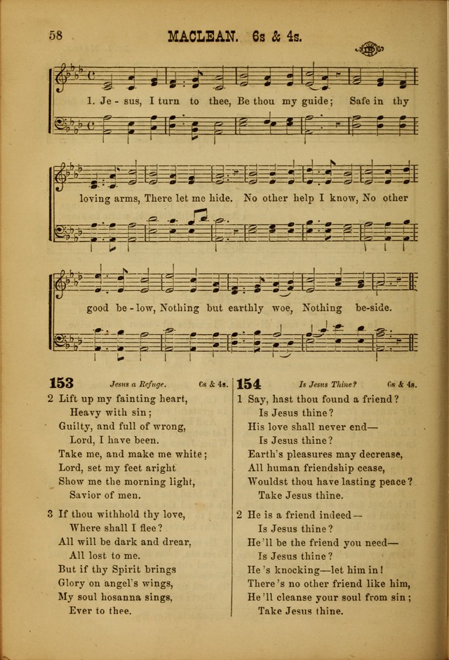 Songs of Devotion for Christian Assocations: a collection of psalms, hymns, spiritual songs, with music for chuch services, prayer and conference meetings, religious conventions, and family worship. page 58
