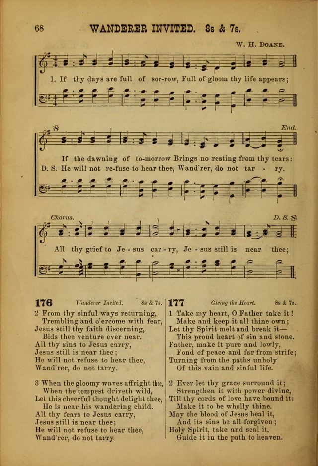 Songs of Devotion for Christian Assocations: a collection of psalms, hymns, spiritual songs, with music for chuch services, prayer and conference meetings, religious conventions, and family worship. page 68