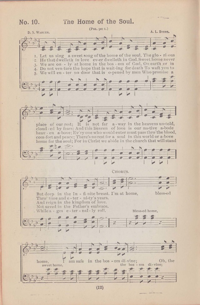 Salvation Echoes: a new collection of spiritual songs; hymning the tidings of full salvation page 12