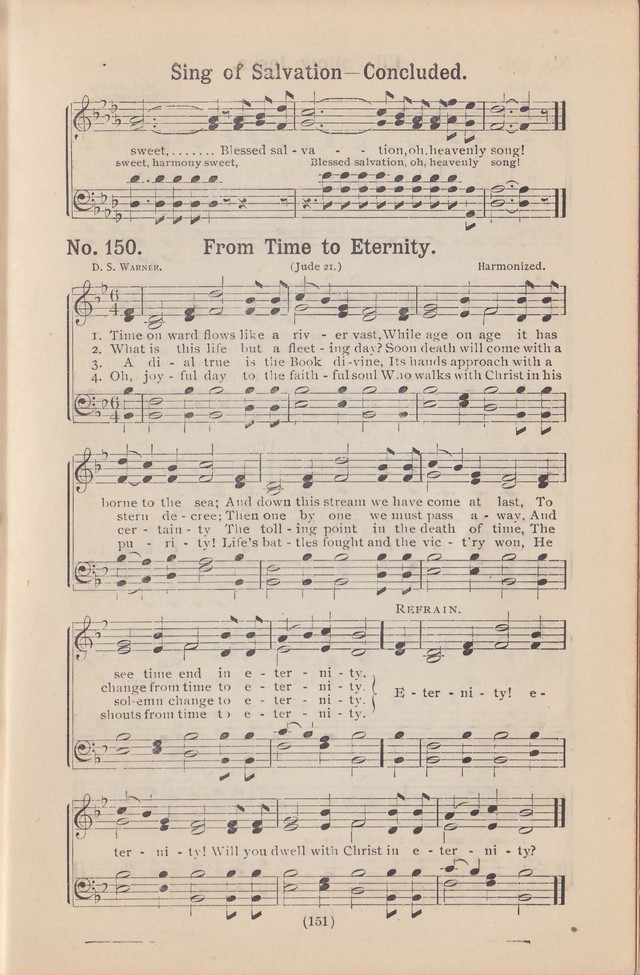 Salvation Echoes: a new collection of spiritual songs; hymning the tidings of full salvation page 151