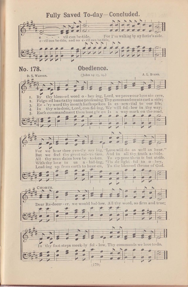 Salvation Echoes: a new collection of spiritual songs; hymning the tidings of full salvation page 179