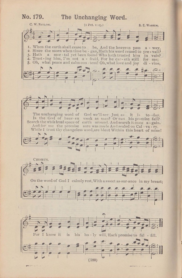 Salvation Echoes: a new collection of spiritual songs; hymning the tidings of full salvation page 180