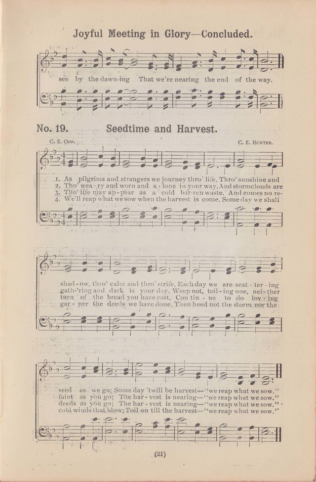 Salvation Echoes: a new collection of spiritual songs; hymning the tidings of full salvation page 21
