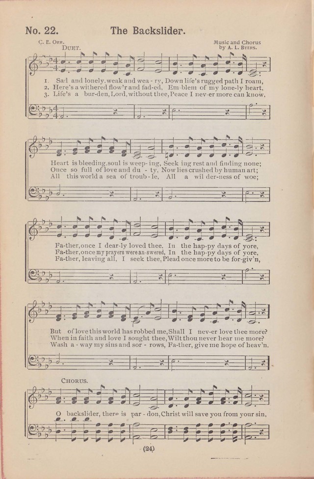 Salvation Echoes: a new collection of spiritual songs; hymning the tidings of full salvation page 24