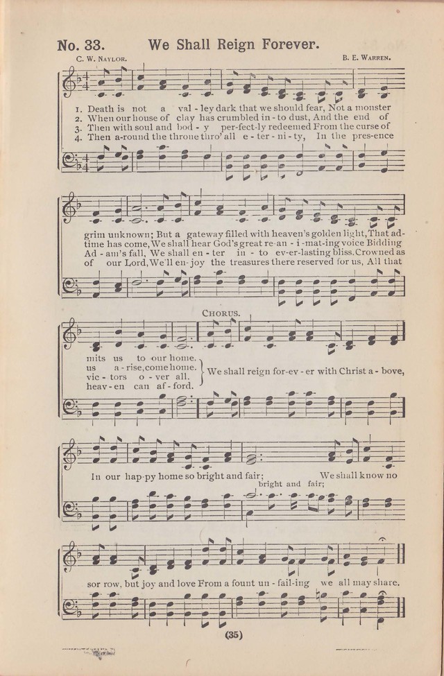 Salvation Echoes: a new collection of spiritual songs; hymning the tidings of full salvation page 35