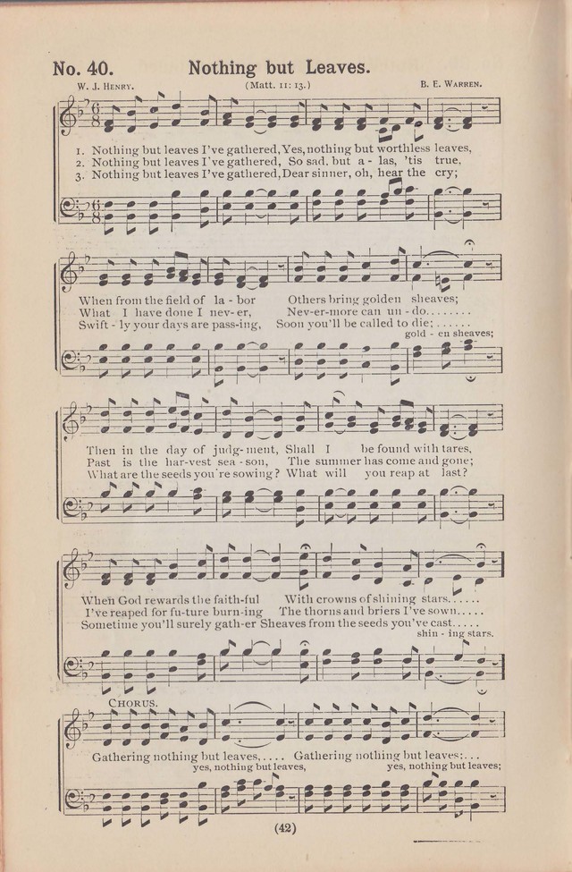 Salvation Echoes: a new collection of spiritual songs; hymning the tidings of full salvation page 42