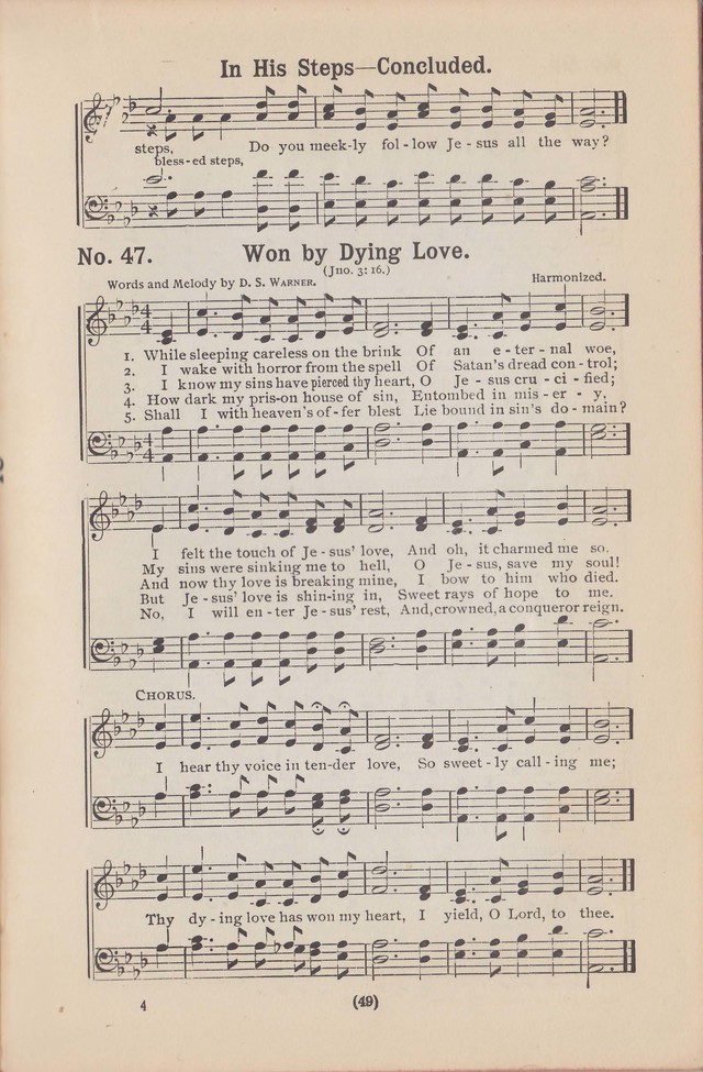 Salvation Echoes: a new collection of spiritual songs; hymning the tidings of full salvation page 49