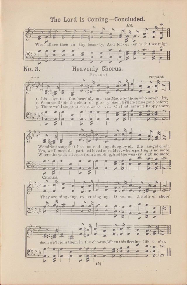 Salvation Echoes: a new collection of spiritual songs; hymning the tidings of full salvation page 5