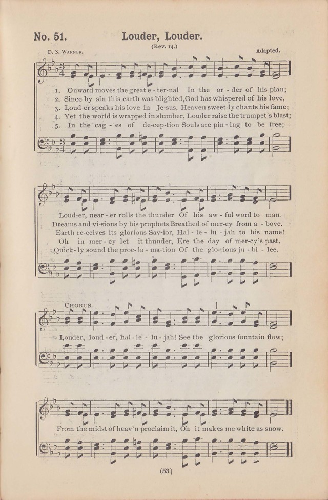 Salvation Echoes: a new collection of spiritual songs; hymning the tidings of full salvation page 53