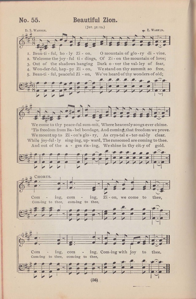 Salvation Echoes: a new collection of spiritual songs; hymning the tidings of full salvation page 56