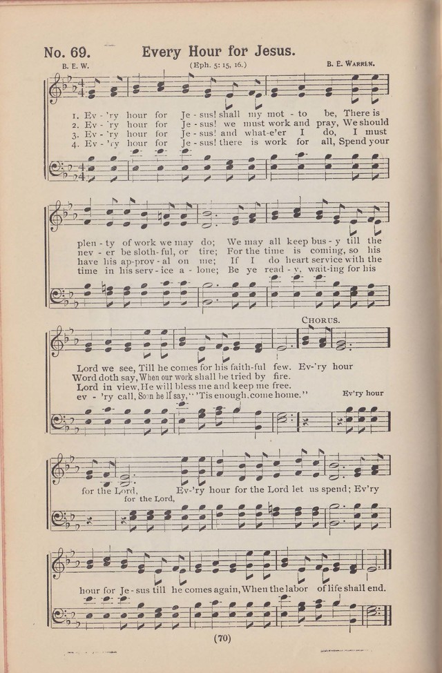 Salvation Echoes: a new collection of spiritual songs; hymning the tidings of full salvation page 70