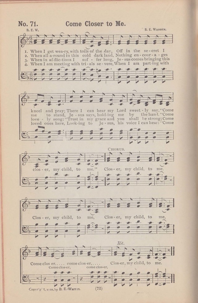 Salvation Echoes: a new collection of spiritual songs; hymning the tidings of full salvation page 72