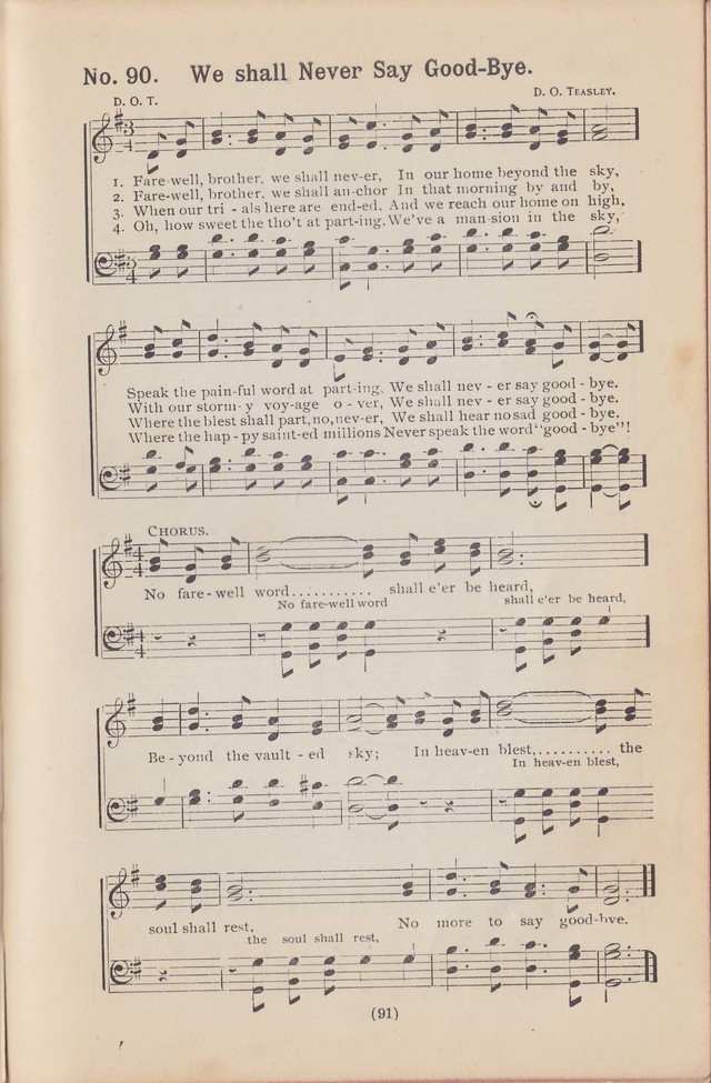 Salvation Echoes: a new collection of spiritual songs; hymning the tidings of full salvation page 91