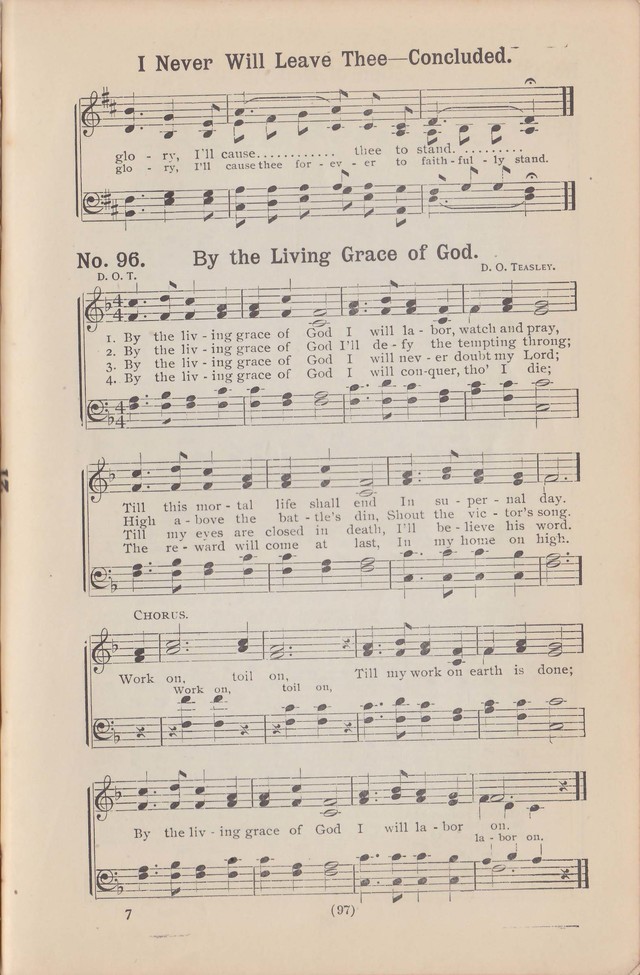 Salvation Echoes: a new collection of spiritual songs; hymning the tidings of full salvation page 97