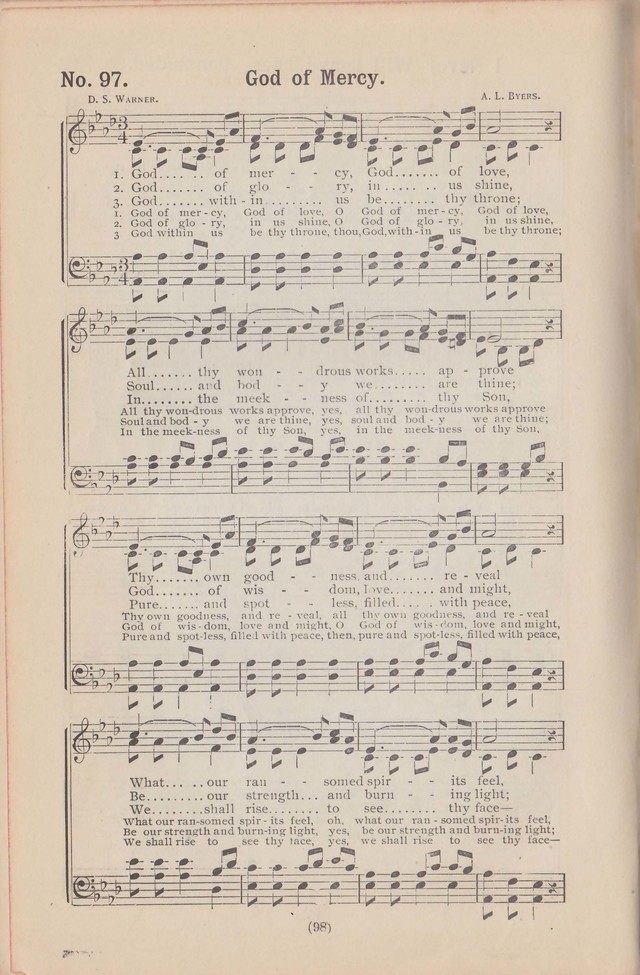 Salvation Echoes: a new collection of spiritual songs; hymning the tidings of full salvation page 98