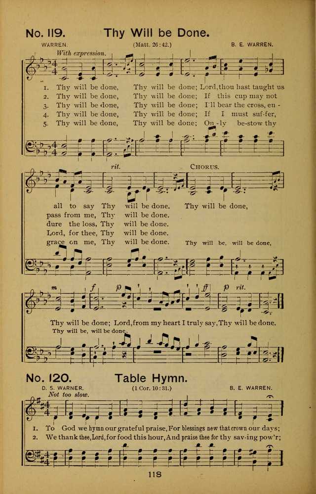 Songs of the Evening Light: for Sunday schools, missionary and revival meetings and gospel work in general page 118
