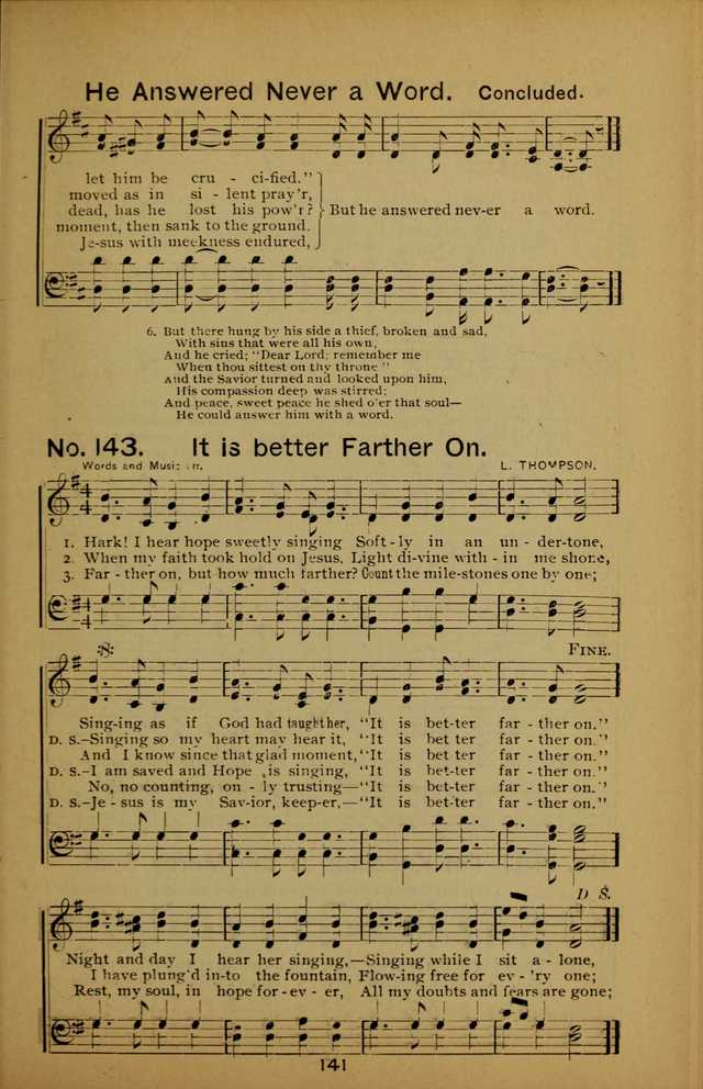Songs of the Evening Light: for Sunday schools, missionary and revival meetings and gospel work in general page 141