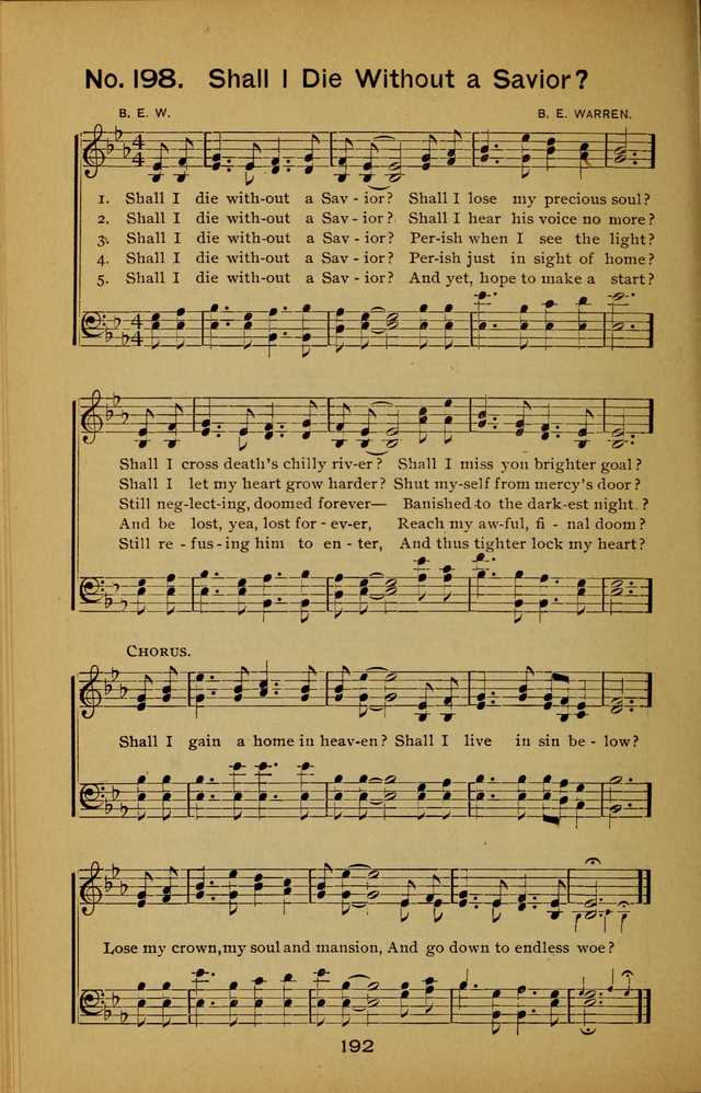 Songs of the Evening Light: for Sunday schools, missionary and revival meetings and gospel work in general page 192