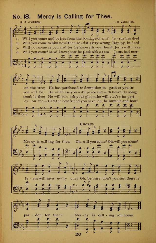 Songs of the Evening Light: for Sunday schools, missionary and revival meetings and gospel work in general page 20