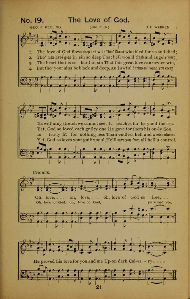 Songs of the Evening Light: for Sunday schools, missionary and revival meetings and gospel work in general page 21