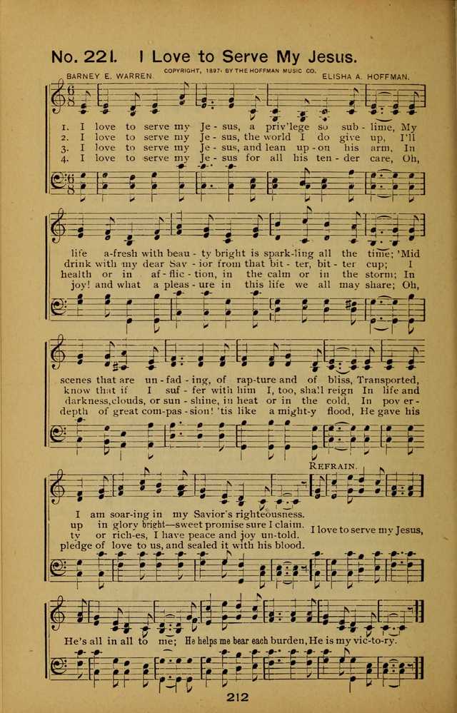 Songs of the Evening Light: for Sunday schools, missionary and revival meetings and gospel work in general page 212
