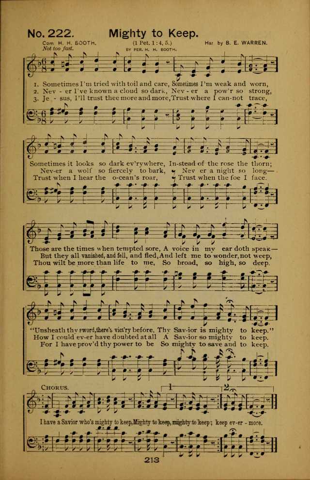 Songs of the Evening Light: for Sunday schools, missionary and revival meetings and gospel work in general page 213