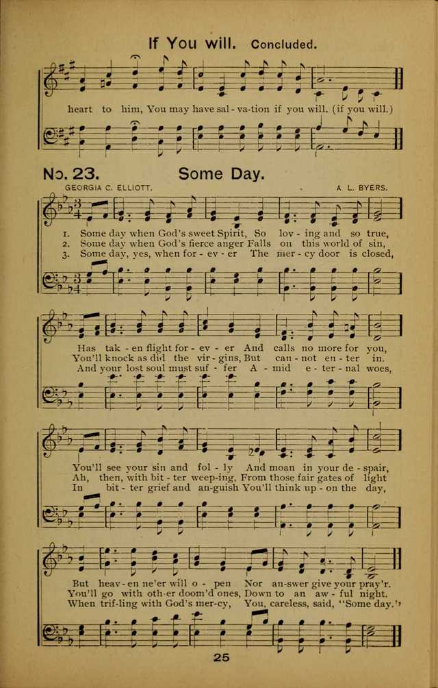 Songs of the Evening Light: for Sunday schools, missionary and revival meetings and gospel work in general page 25
