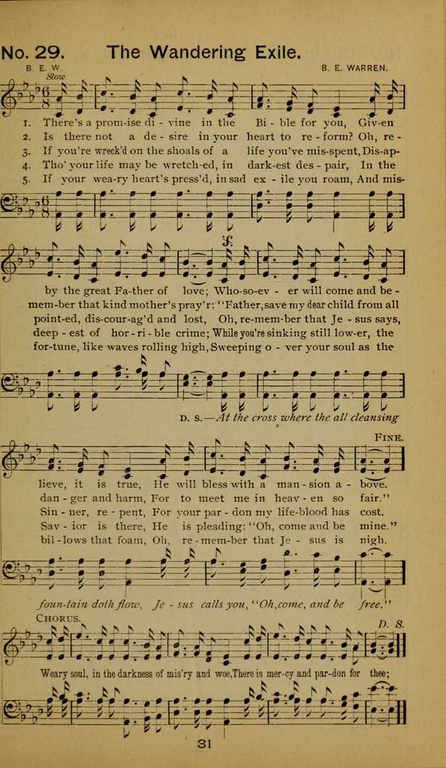Songs of the Evening Light: for Sunday schools, missionary and revival meetings and gospel work in general page 31
