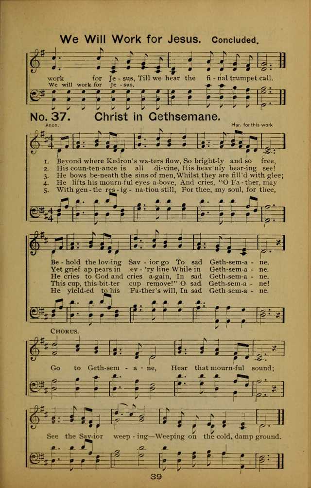 Songs of the Evening Light: for Sunday schools, missionary and revival meetings and gospel work in general page 39