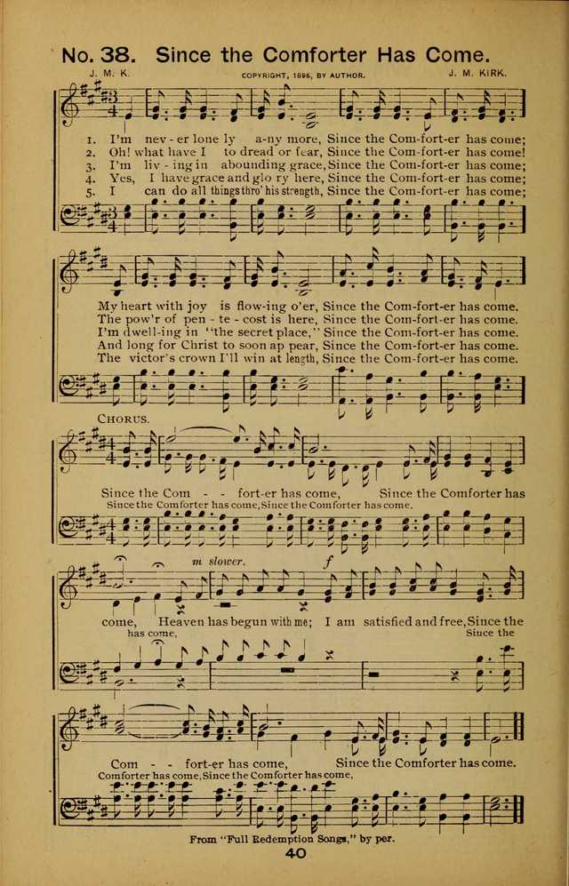Songs of the Evening Light: for Sunday schools, missionary and revival meetings and gospel work in general page 40