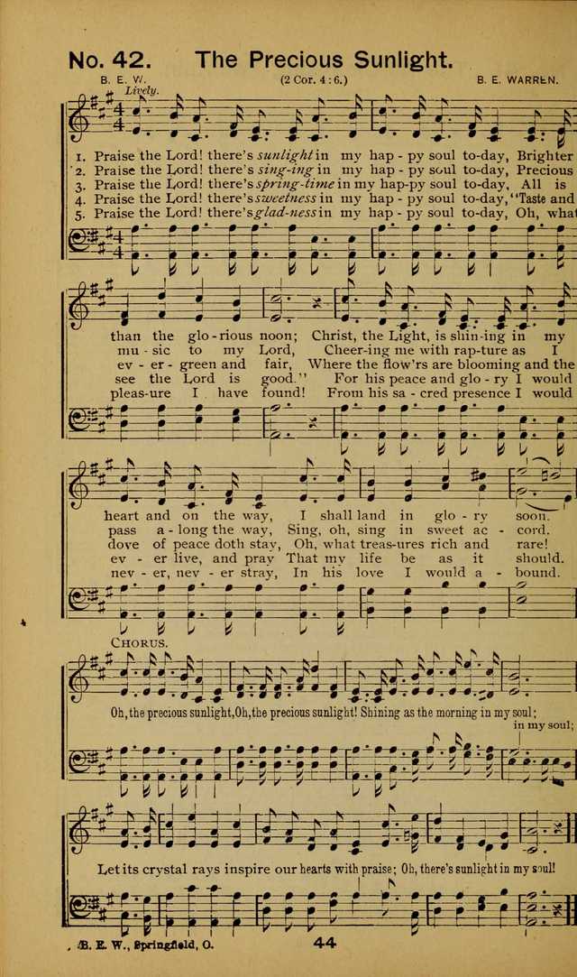 Songs of the Evening Light: for Sunday schools, missionary and revival meetings and gospel work in general page 44