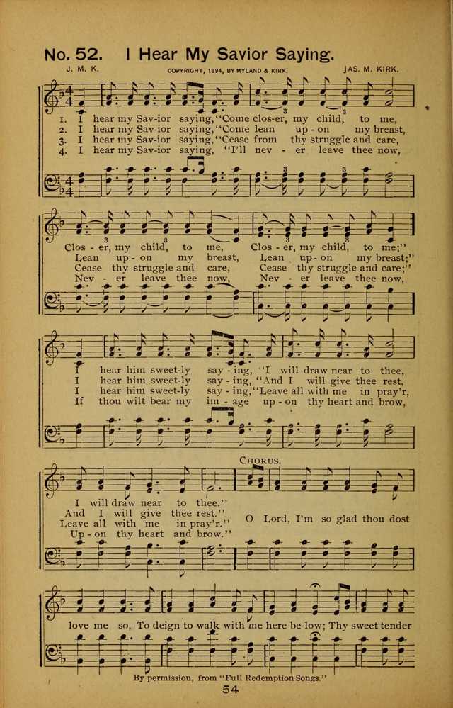 Songs of the Evening Light: for Sunday schools, missionary and revival meetings and gospel work in general page 54