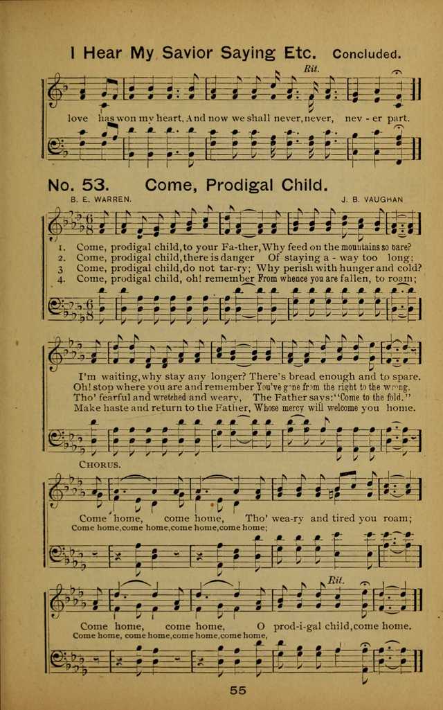 Songs of the Evening Light: for Sunday schools, missionary and revival meetings and gospel work in general page 55