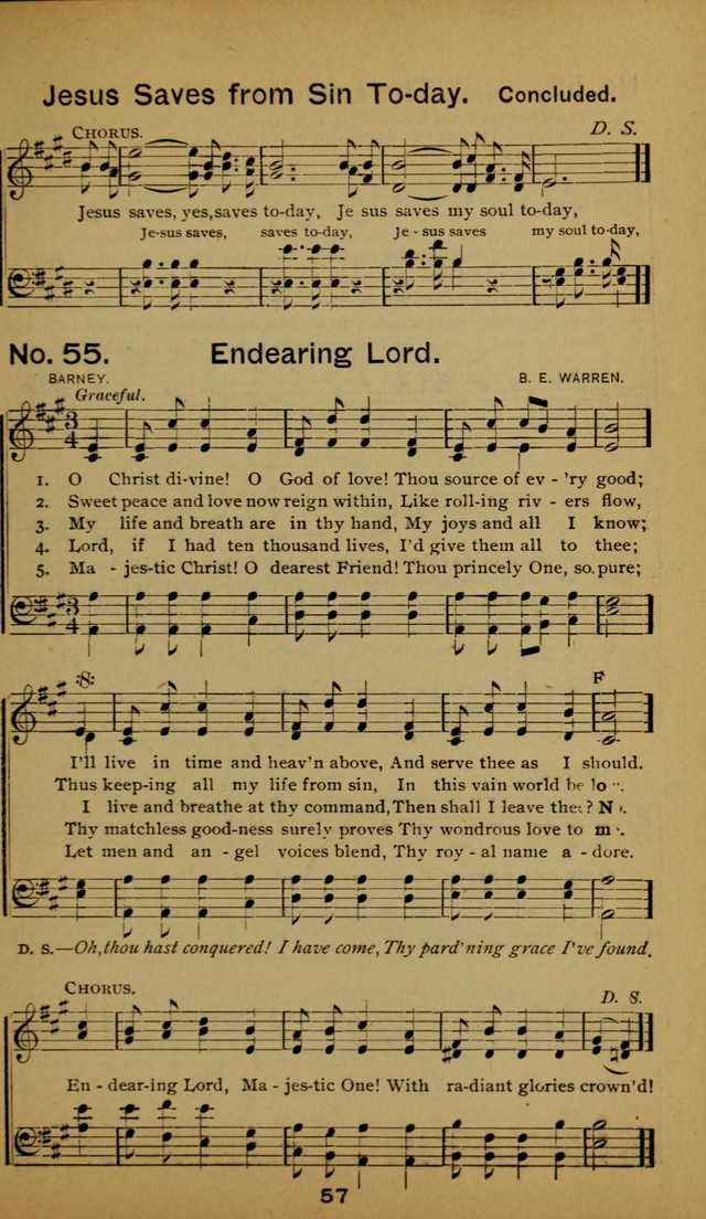 Songs of the Evening Light: for Sunday schools, missionary and revival meetings and gospel work in general page 57