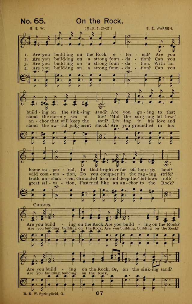 Songs of the Evening Light: for Sunday schools, missionary and revival meetings and gospel work in general page 67