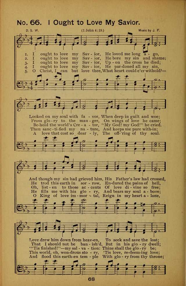 Songs of the Evening Light: for Sunday schools, missionary and revival meetings and gospel work in general page 68