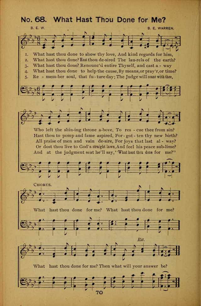 Songs of the Evening Light: for Sunday schools, missionary and revival meetings and gospel work in general page 70