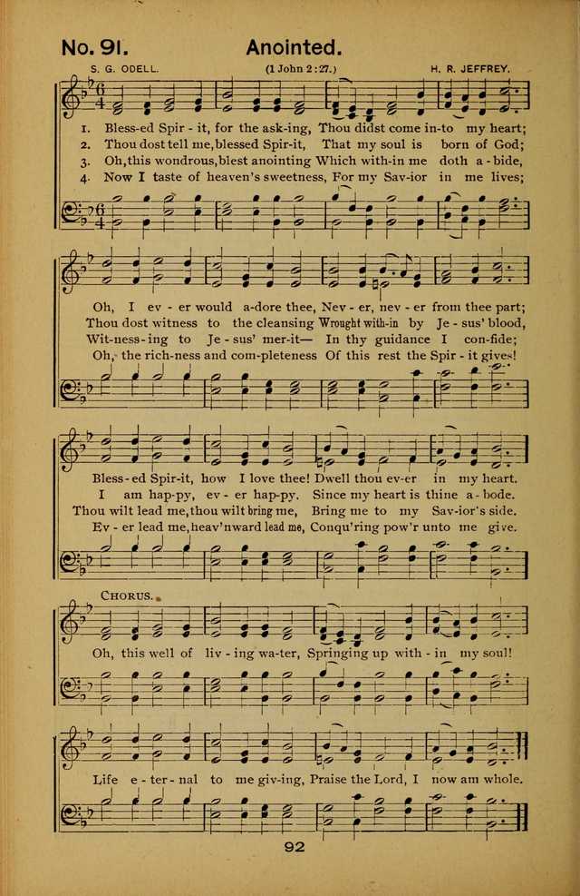 Songs of the Evening Light: for Sunday schools, missionary and revival meetings and gospel work in general page 92
