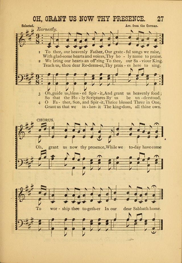 Silvery Echoes of Praise and Prayer: a collection of hymns and music, expecially adapted for children and youths in the primary and intermediate departments of the Sunday-school page 27