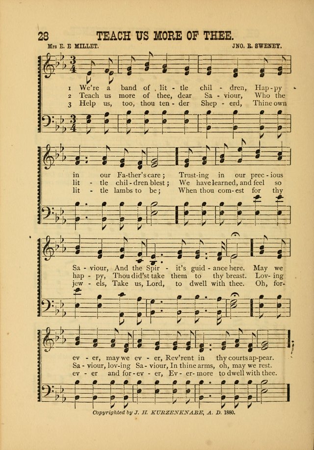Silvery Echoes of Praise and Prayer: a collection of hymns and music, expecially adapted for children and youths in the primary and intermediate departments of the Sunday-school page 28