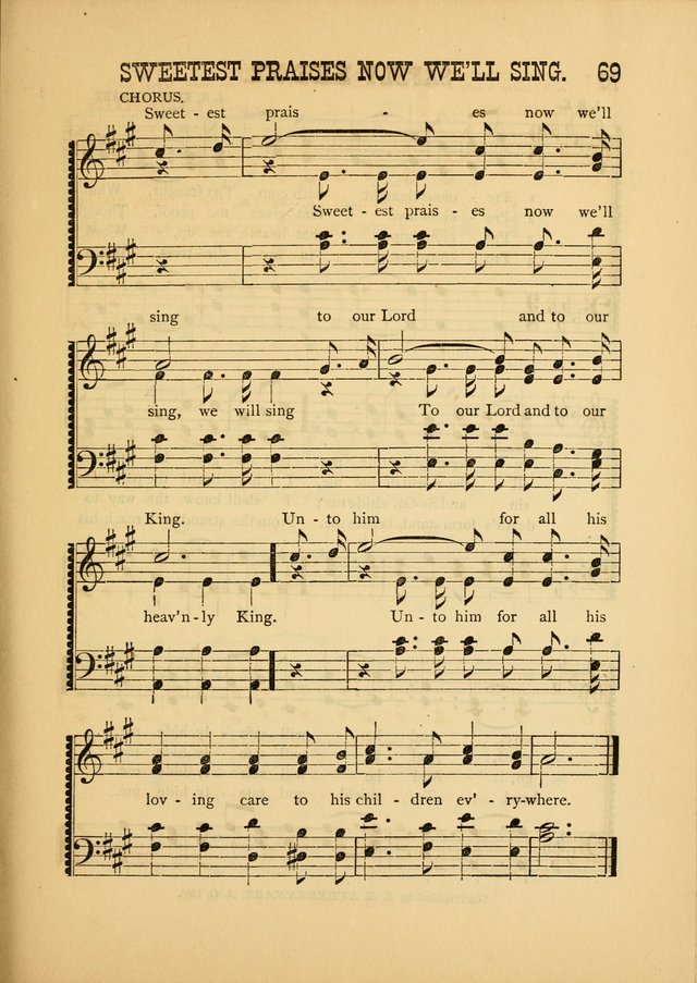 Silvery Echoes of Praise and Prayer: a collection of hymns and music, expecially adapted for children and youths in the primary and intermediate departments of the Sunday-school page 69