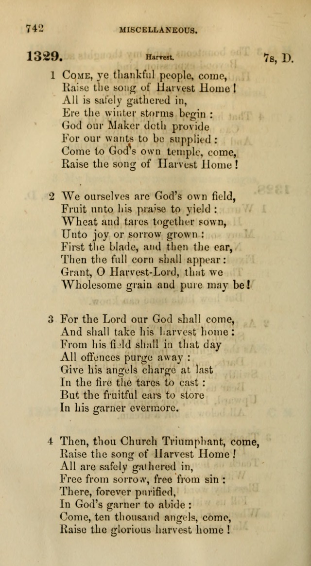Songs for the Sanctuary; or, Psalms and Hymns for Christian Worship (Words only) page 742