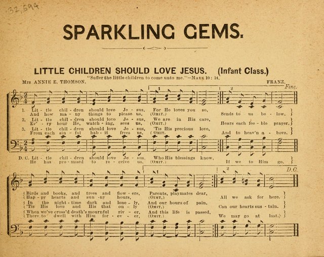 Sparkling Gems Nos.1 & 2 Combined: a new and choice collection of music for Sabbath schools, temperance, and social meetings page 3