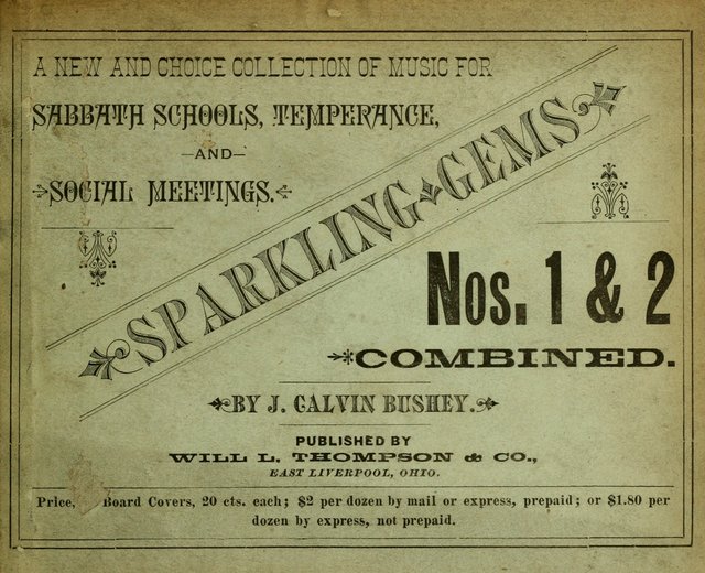 Sparkling Gems Nos.1 & 2 Combined: a new and choice collection of music for Sabbath schools, temperance, and social meetings page i