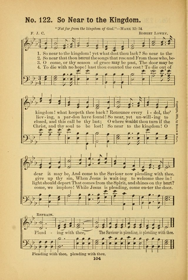 Select Gems: a choice collection of popular hymns and music for use in prayer meetings, the home and Sunday schools page 104