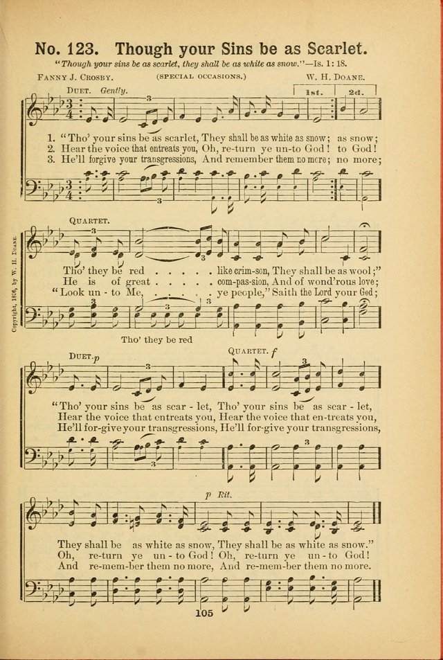Select Gems: a choice collection of popular hymns and music for use in prayer meetings, the home and Sunday schools page 105