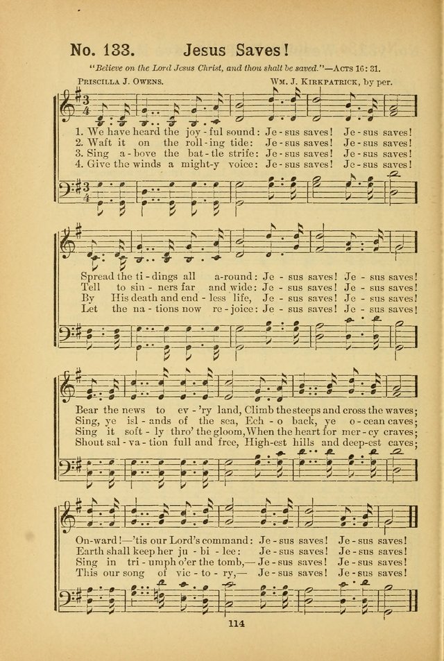 Select Gems: a choice collection of popular hymns and music for use in prayer meetings, the home and Sunday schools page 114