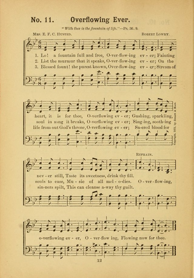Select Gems: a choice collection of popular hymns and music for use in prayer meetings, the home and Sunday schools page 12