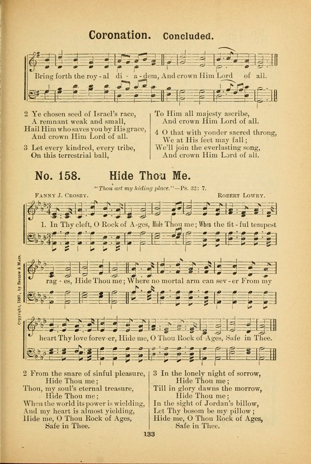 Select Gems: a choice collection of popular hymns and music for use in prayer meetings, the home and Sunday schools page 133