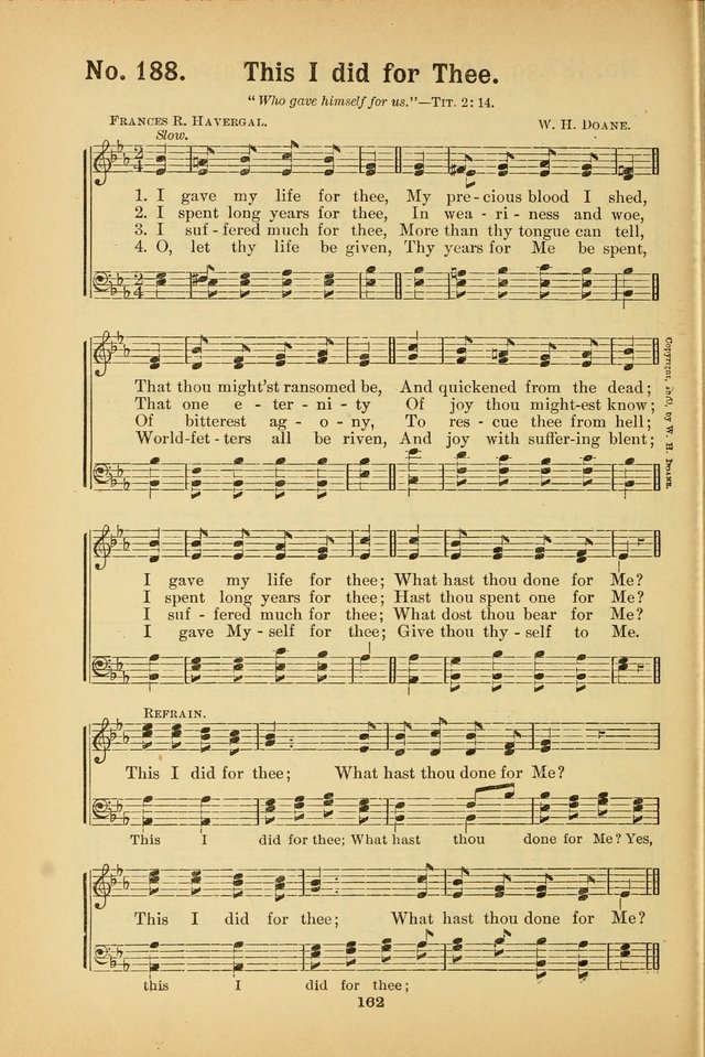 Select Gems: a choice collection of popular hymns and music for use in prayer meetings, the home and Sunday schools page 162